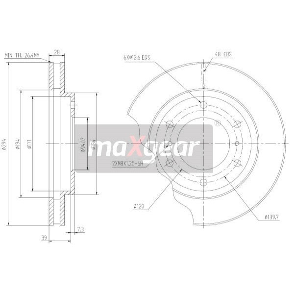 Слика на Кочионен диск MAXGEAR 19-1858