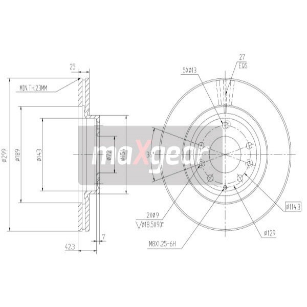 Слика на Кочионен диск MAXGEAR 19-1859