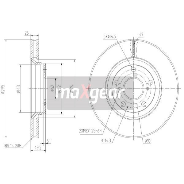 Слика на Кочионен диск MAXGEAR 19-1868