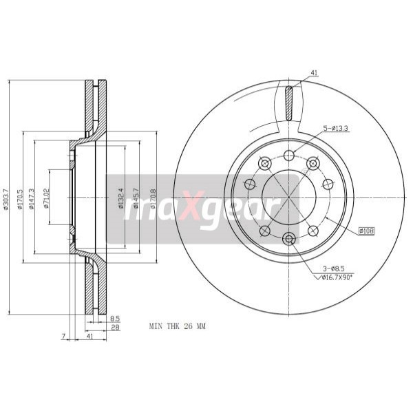 Слика на Кочионен диск MAXGEAR 19-1877