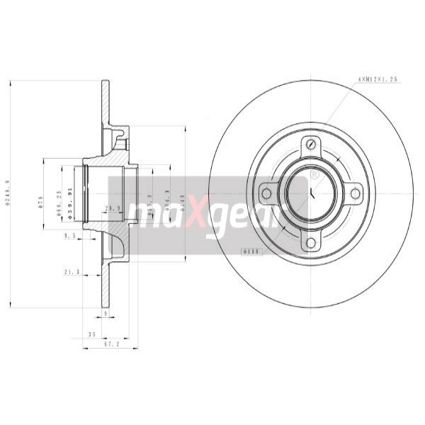 Слика на Кочионен диск MAXGEAR 19-1909