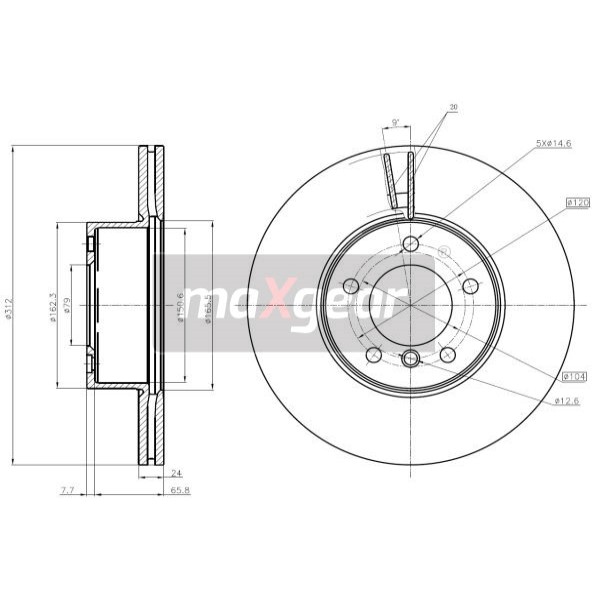 Слика на кочионен диск MAXGEAR 19-1941 за BMW 2 Cabrio F23 220 i - 184 коњи бензин