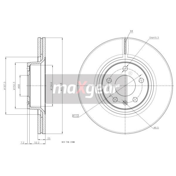 Слика на Кочионен диск MAXGEAR 19-2021