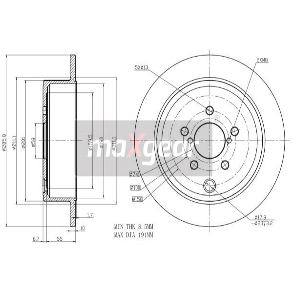 Слика на Кочионен диск MAXGEAR 19-2271