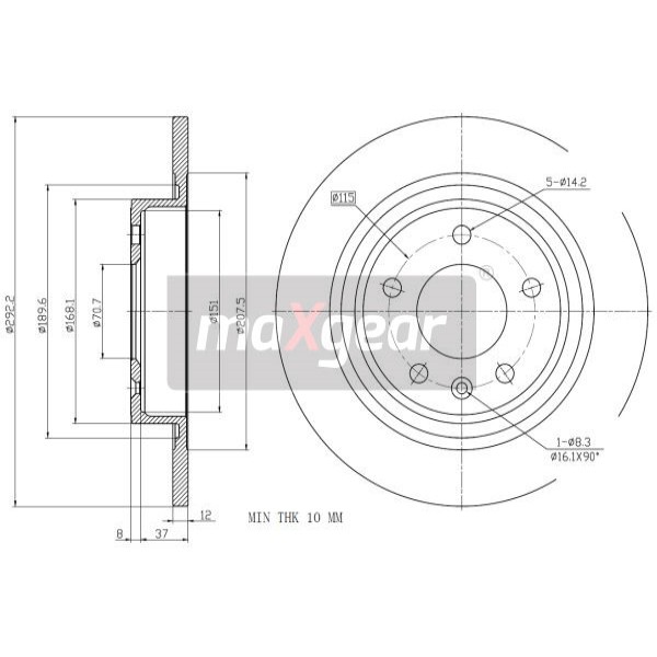 Слика на Кочионен диск MAXGEAR 19-2331