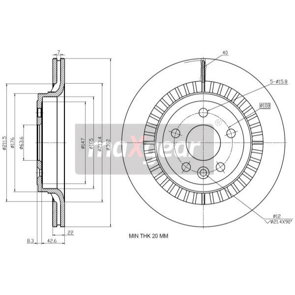 Слика на Кочионен диск MAXGEAR 19-2335