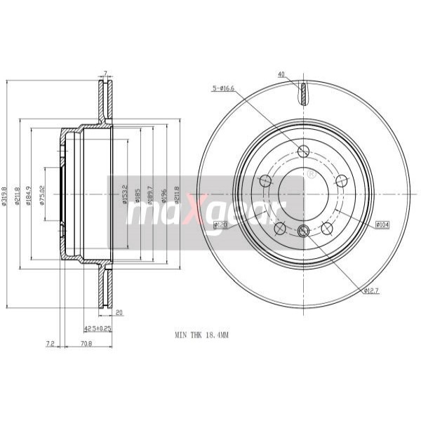 Слика на Кочионен диск MAXGEAR 19-2411