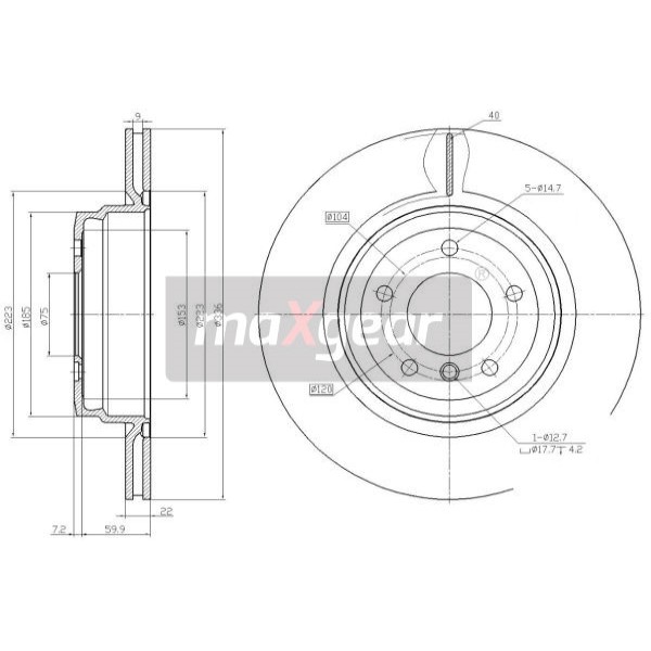 Слика на кочионен диск MAXGEAR 19-2455 за BMW 3 Cabrio E93 335 i - 306 коњи бензин