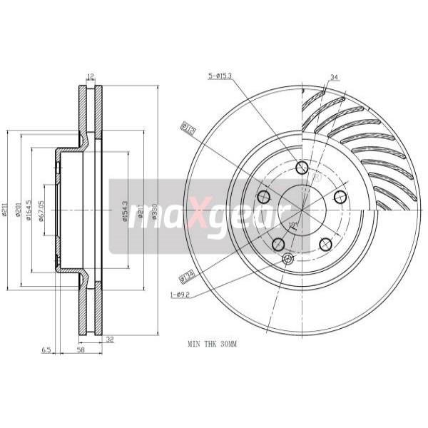 Слика на Кочионен диск MAXGEAR 19-2859