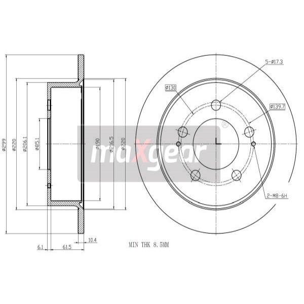 Слика на Кочионен диск MAXGEAR 19-3199