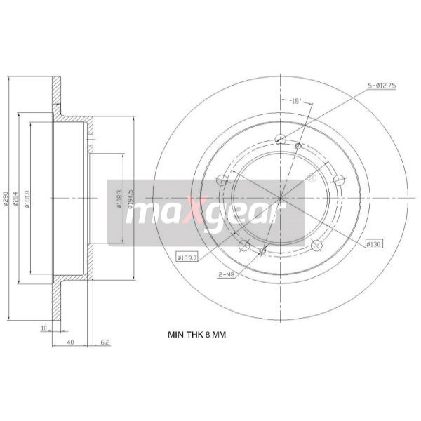 Слика на Кочионен диск MAXGEAR 19-3227