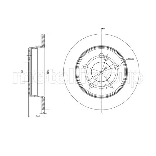 Слика на кочионен диск METELLI 23-0104 за Mercedes 190 (w201) E 2.0 - 118 коњи бензин