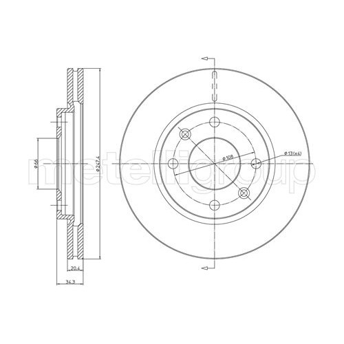 Слика на кочионен диск METELLI 23-0238 за камион Renault K Series 520P MEDIUM, 520P HEAVY - 520 коњи дизел