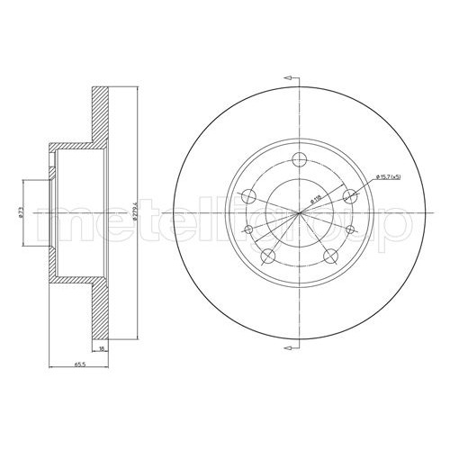 Слика на кочионен диск METELLI 23-0339 за Fiat Ducato BOX 230L 1.9 TD - 82 коњи дизел