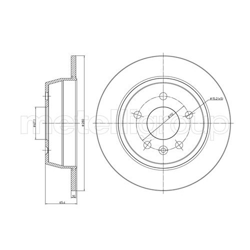 Слика на кочионен диск METELLI 23-0417 за Mercedes Vito BOX (638) 114 2.3 (638.034, 638.094) - 143 коњи бензин