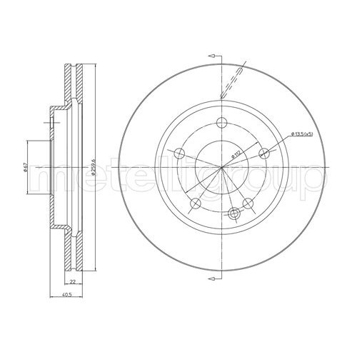 Слика на Кочионен диск METELLI 23-0469C