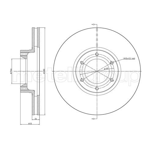 Слика на кочионен диск METELLI 23-0499C за Opel Movano Box (F9) 1.9 DTI - 82 коњи дизел