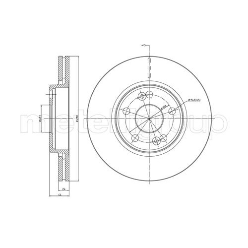 Слика на кочионен диск METELLI 23-0533 за  Renault Espace 3 (JE0) 2.0 - 139 коњи бензин