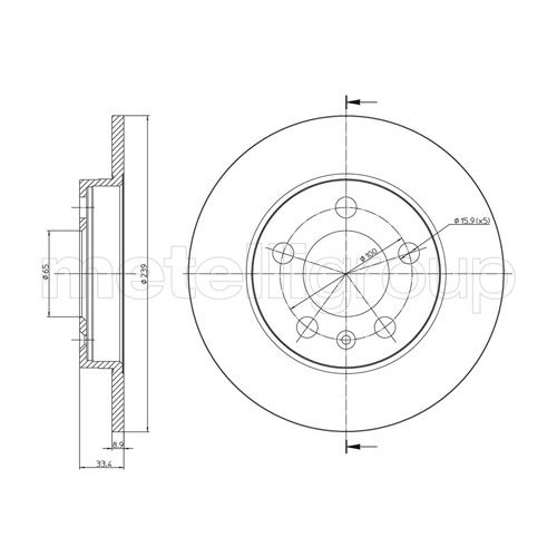 Слика на кочионен диск METELLI 23-0742C за VW Bora комби (1J6) 2.0  4motion - 115 коњи бензин