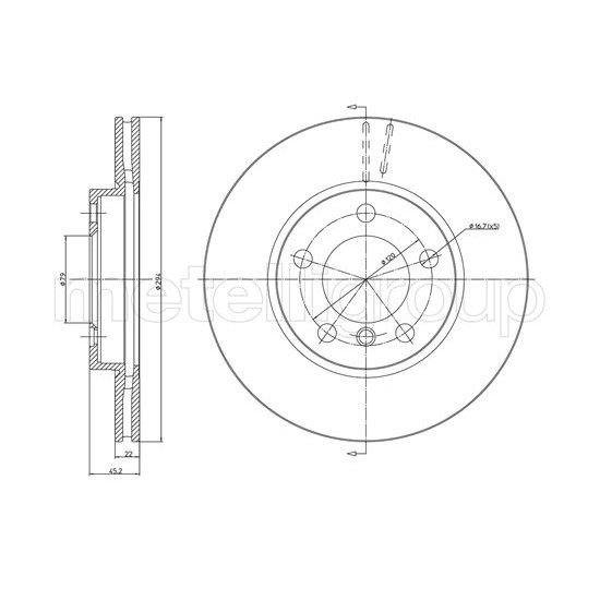 Слика на кочионен диск METELLI 23-1408C за Mini Countryman (R60) Cooper SD ALL4 - 136 коњи дизел