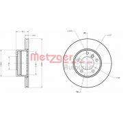 Слика 1 на кочионен диск METZGER COATED / HIGH CARBON 6110028