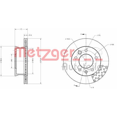 Слика на кочионен диск METZGER COATED / HIGH CARBON 6110142 за Mercedes Sprinter 3-t Box (903) 308 D 2.3 - 82 коњи дизел