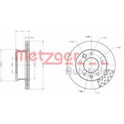 Слика 1 на кочионен диск METZGER COATED / HIGH CARBON 6110142