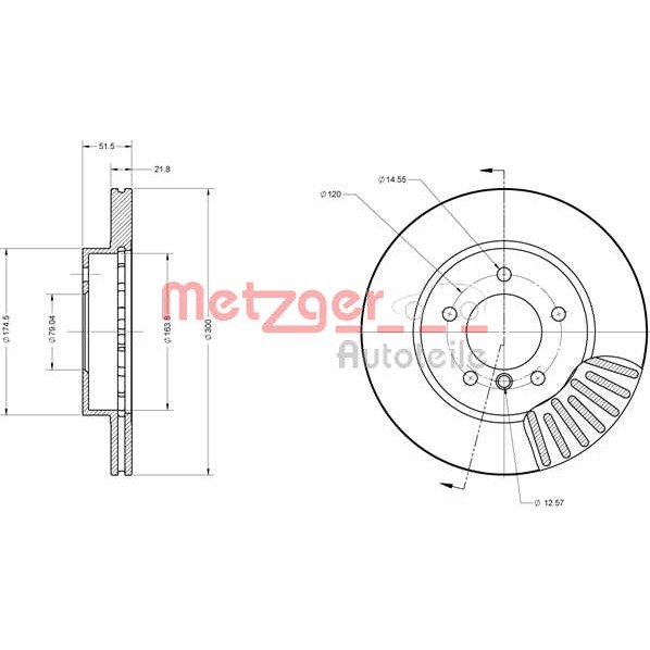 Слика на кочионен диск METZGER COATED / HIGH CARBON 6110149 за BMW Z4 Cabrio E85 3.0 i - 231 коњи бензин