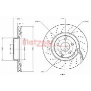 Слика 1 на кочионен диск METZGER COATED / HIGH CARBON 6110194