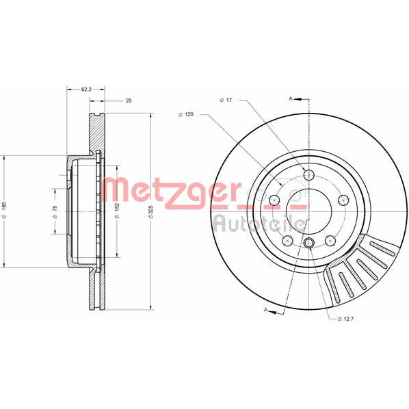 Слика на Кочионен диск METZGER COATED / HIGH CARBON 6110319