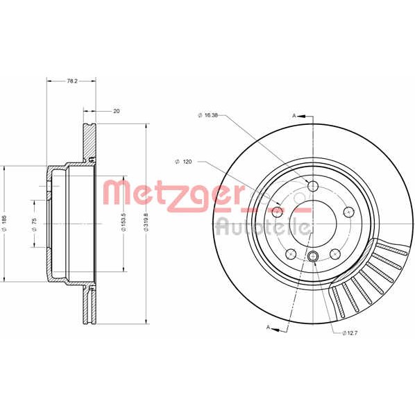 Слика на Кочионен диск METZGER COATED / HIGH CARBON 6110589