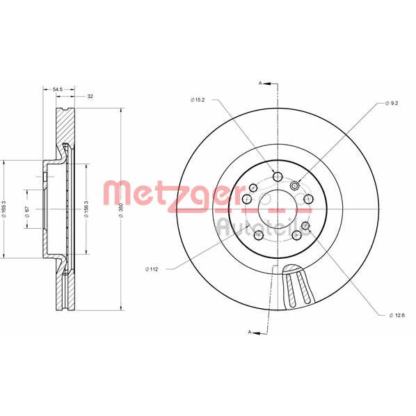 Слика на Кочионен диск METZGER COATED / HIGH CARBON 6110635