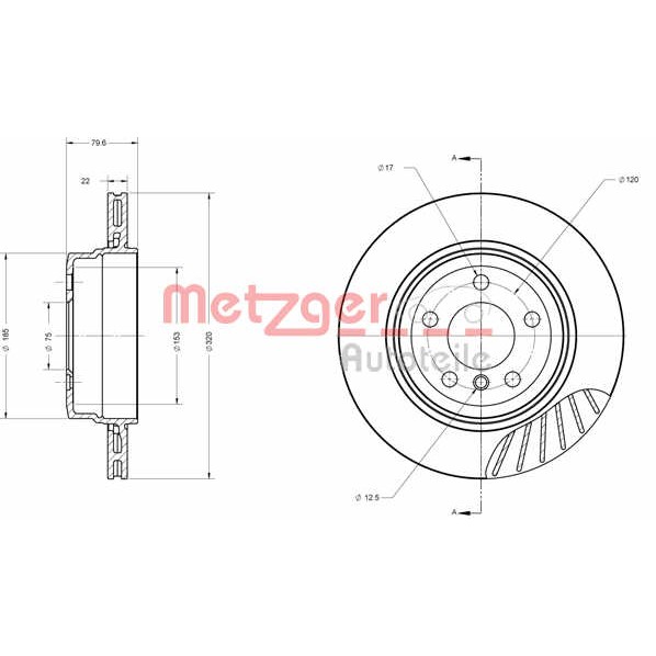 Слика на Кочионен диск METZGER COATED / HIGH CARBON 6110639