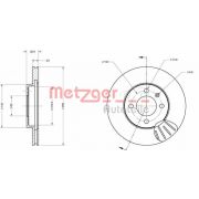 Слика 1 на кочионен диск METZGER Coated 6110026