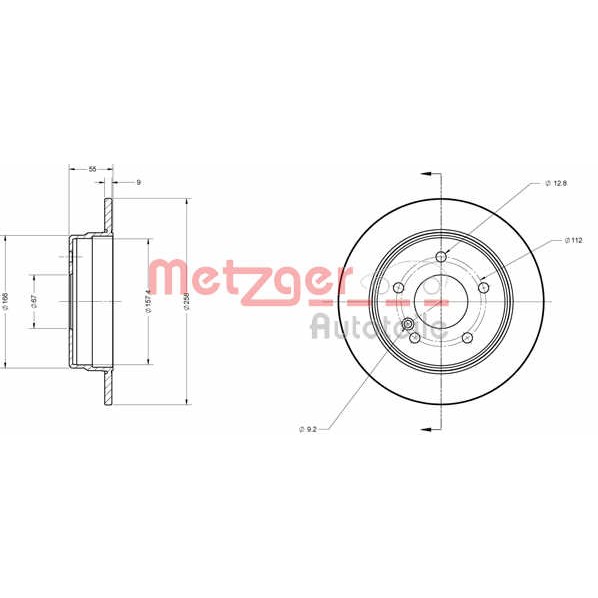 Слика на Кочионен диск METZGER Coated 6110064