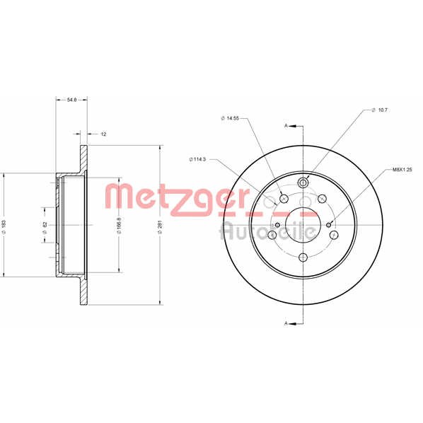 Слика на кочионен диск METZGER Coated 6110394 за Toyota RAV4 2.4 VVTi - 170 коњи бензин