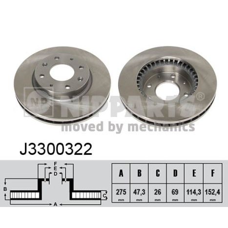 Слика на Кочионен диск NIPPARTS J3300322