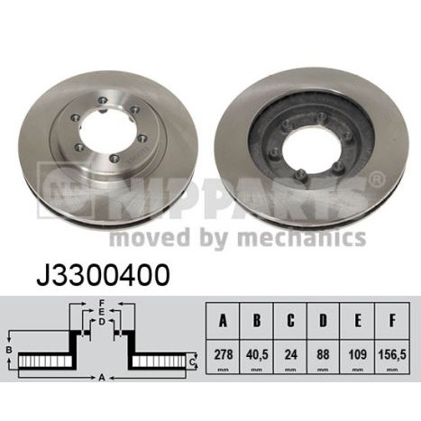 Слика на кочионен диск NIPPARTS J3300400 за Daewoo Korando KJ 3.2 4x4 - 212 коњи бензин