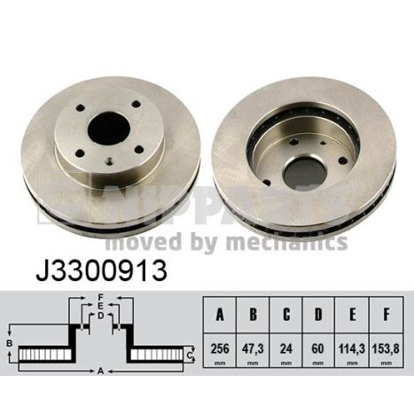 Слика на кочионен диск NIPPARTS J3300913 за Daewoo Nubira Break 2003 1.6 - 109 коњи бензин