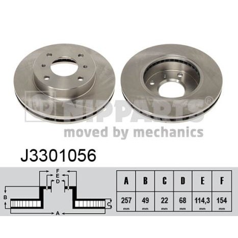 Слика на кочионен диск NIPPARTS J3301056 за камион Volvo F 12/400,F 12/410 - 396 коњи дизел