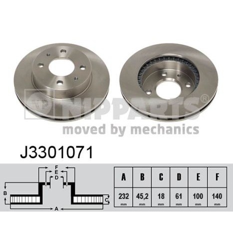 Слика на Кочионен диск NIPPARTS J3301071