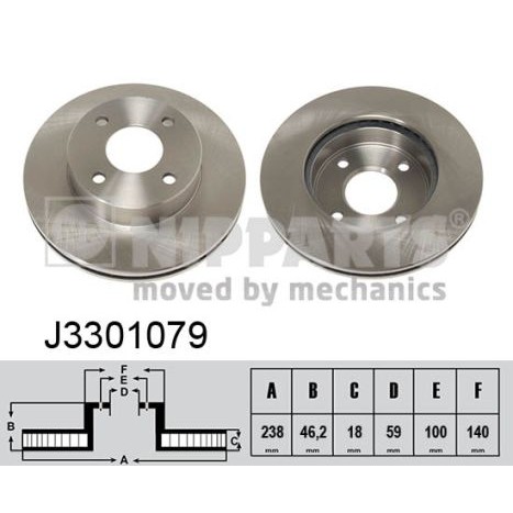 Слика на Кочионен диск NIPPARTS J3301079