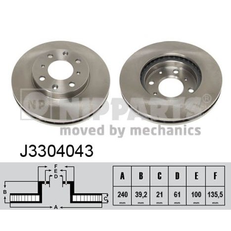 Слика на Кочионен диск NIPPARTS J3304043