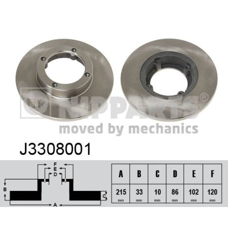 Слика на Кочионен диск NIPPARTS J3308001