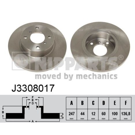 Слика на Кочионен диск NIPPARTS J3308017