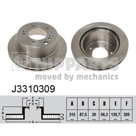 Слика на Кочионен диск NIPPARTS J3310309