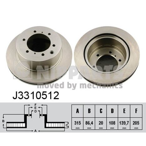 Слика на Кочионен диск NIPPARTS J3310512