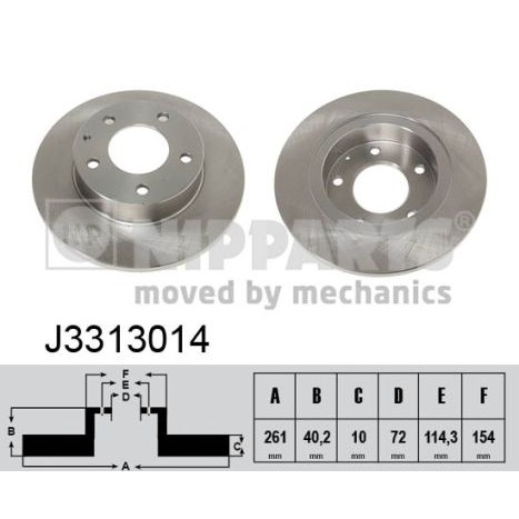 Слика на кочионен диск NIPPARTS J3313014 за Mazda 626 Hatchback (GE) 1.8 - 105 коњи бензин