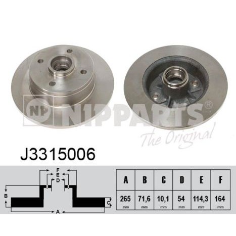 Слика на Кочионен диск NIPPARTS J3315006