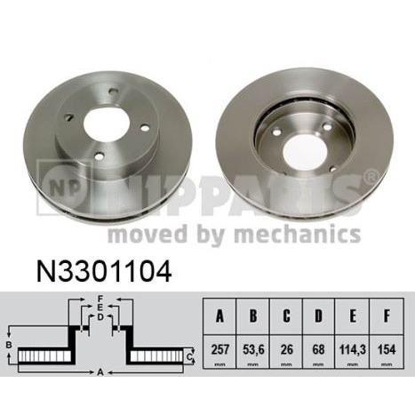 Слика на Кочионен диск NIPPARTS N3301104